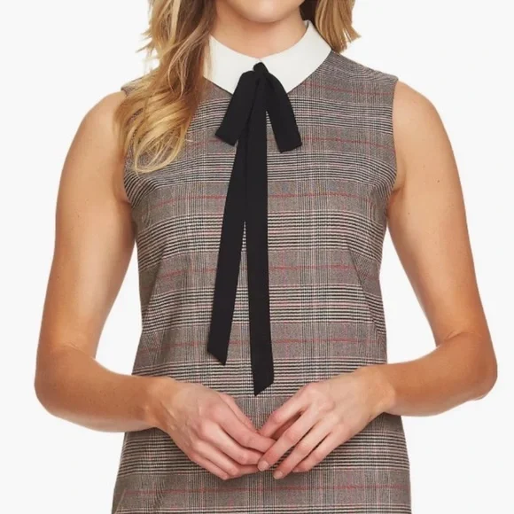 ‼️NAME YOUR PRICE-DONATING FRI 12/5‼️ 🌟HP!🌟 BNWT 🖤 CeCe Plaid Pussybow Dress - Picture 6 of 6